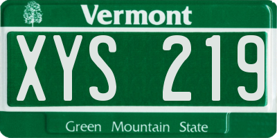 VT license plate XYS219