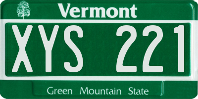 VT license plate XYS221
