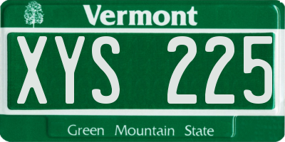 VT license plate XYS225