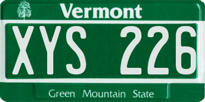 VT license plate XYS226