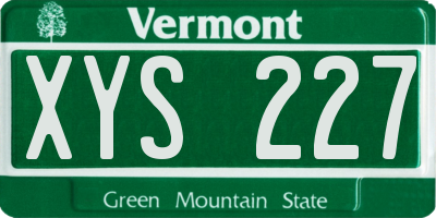 VT license plate XYS227