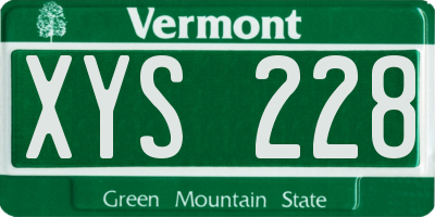VT license plate XYS228