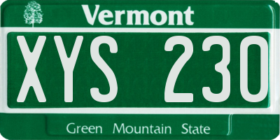 VT license plate XYS230
