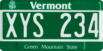 VT license plate XYS234