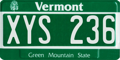 VT license plate XYS236