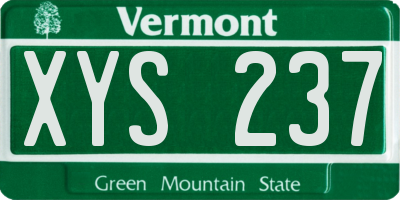 VT license plate XYS237