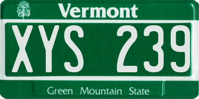 VT license plate XYS239