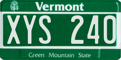 VT license plate XYS240