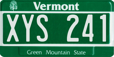 VT license plate XYS241