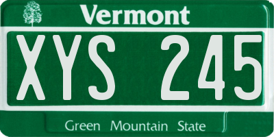 VT license plate XYS245