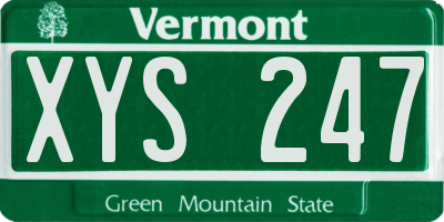 VT license plate XYS247