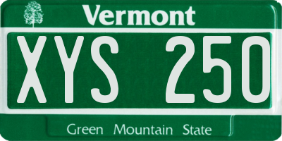 VT license plate XYS250