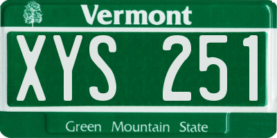 VT license plate XYS251
