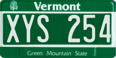 VT license plate XYS254