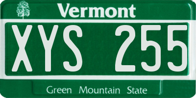 VT license plate XYS255