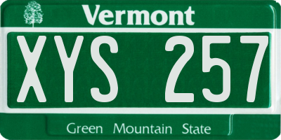 VT license plate XYS257