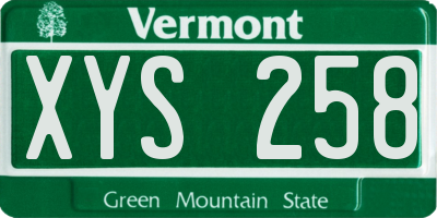 VT license plate XYS258
