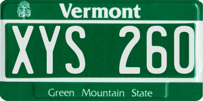 VT license plate XYS260