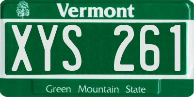 VT license plate XYS261