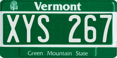 VT license plate XYS267