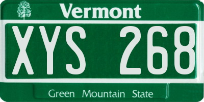 VT license plate XYS268
