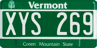 VT license plate XYS269