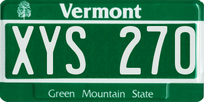 VT license plate XYS270