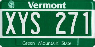VT license plate XYS271