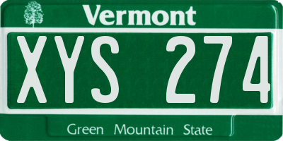 VT license plate XYS274