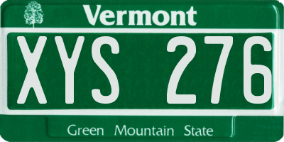 VT license plate XYS276