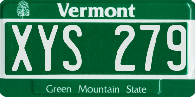 VT license plate XYS279