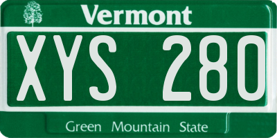 VT license plate XYS280