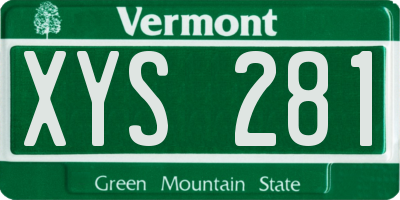 VT license plate XYS281