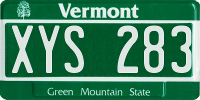 VT license plate XYS283