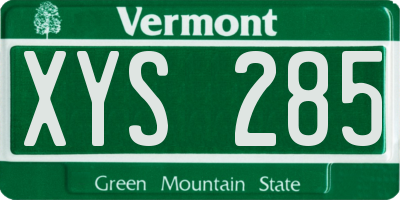 VT license plate XYS285