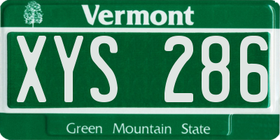 VT license plate XYS286