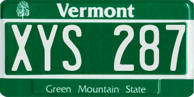 VT license plate XYS287