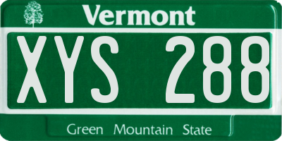 VT license plate XYS288