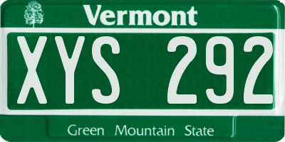 VT license plate XYS292