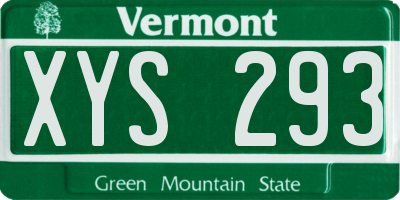 VT license plate XYS293