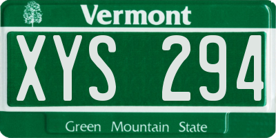 VT license plate XYS294
