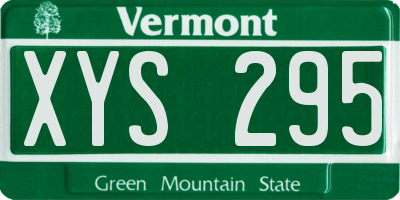 VT license plate XYS295