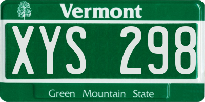 VT license plate XYS298