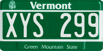 VT license plate XYS299