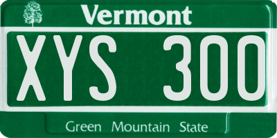 VT license plate XYS300