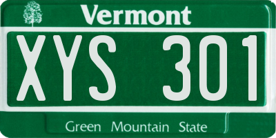 VT license plate XYS301