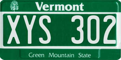 VT license plate XYS302