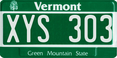 VT license plate XYS303