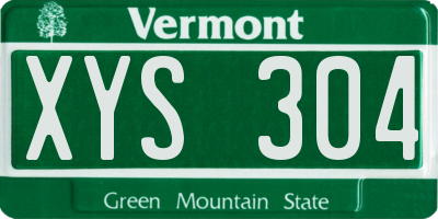 VT license plate XYS304