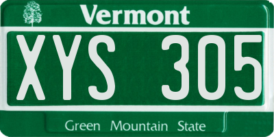 VT license plate XYS305